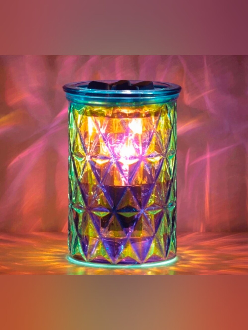 Prismatic Glass Wax Warmer Geometric • Retired BNIB